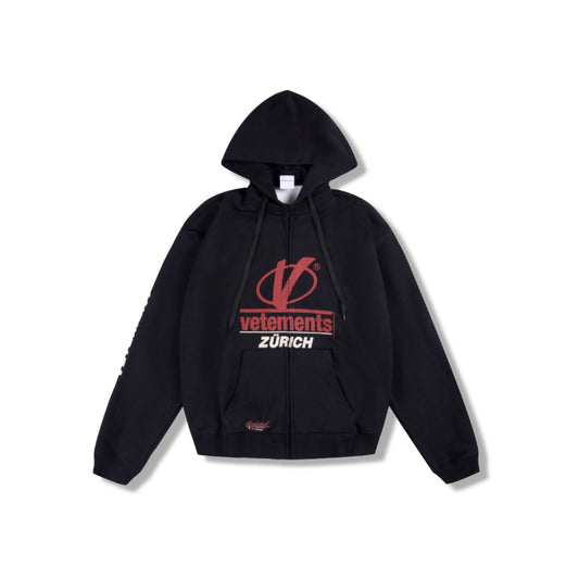 VETEMENTS ZURICH ZIP UP HOODIE