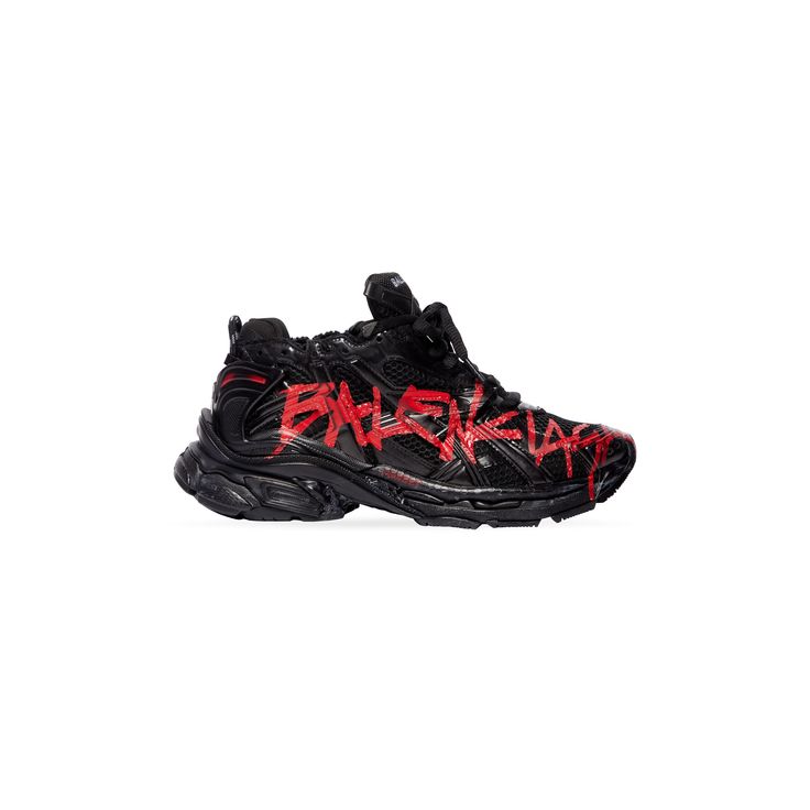 BALENCIAGA BLACK GRAFFITI RUNNERS