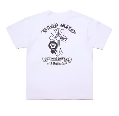 WHITE BAPE X CHROME HEARTS TEE